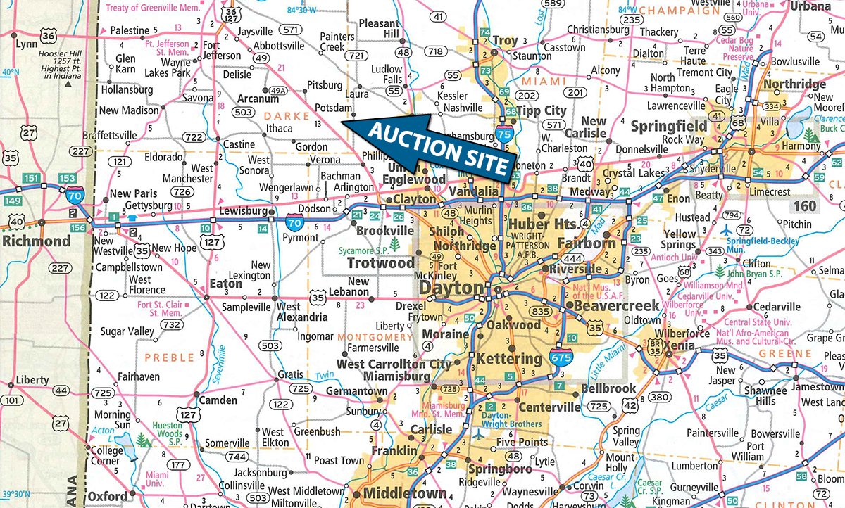 Area map - ABSOLUTE FARM EQUIPMENT AUCTION IN DARKE COUNTY, OHIO
